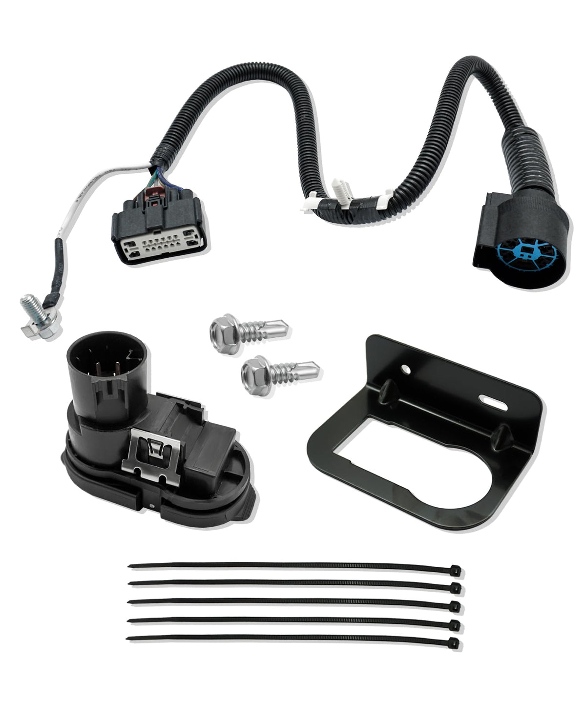 HL3Z-13A576-D 7Pin Trailer Rear Bumper Tow Connector Wiring Harness Kit
