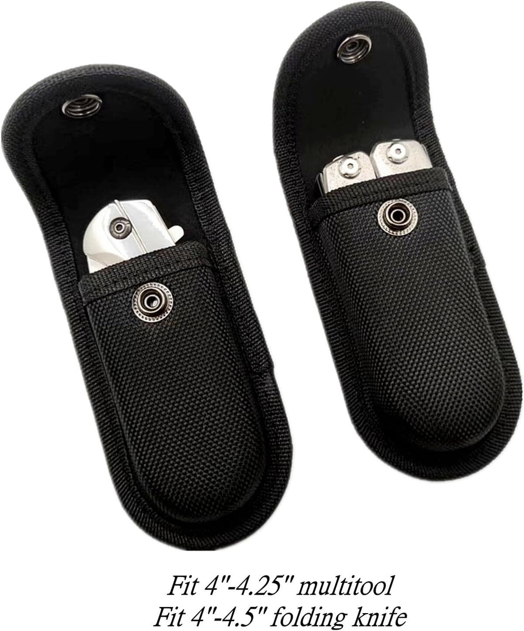 Multitool Belt Sheath for Leatherman, Gerber - Nylon Knife Pouch for Folding Knife - Snap Closure Knife Holder with