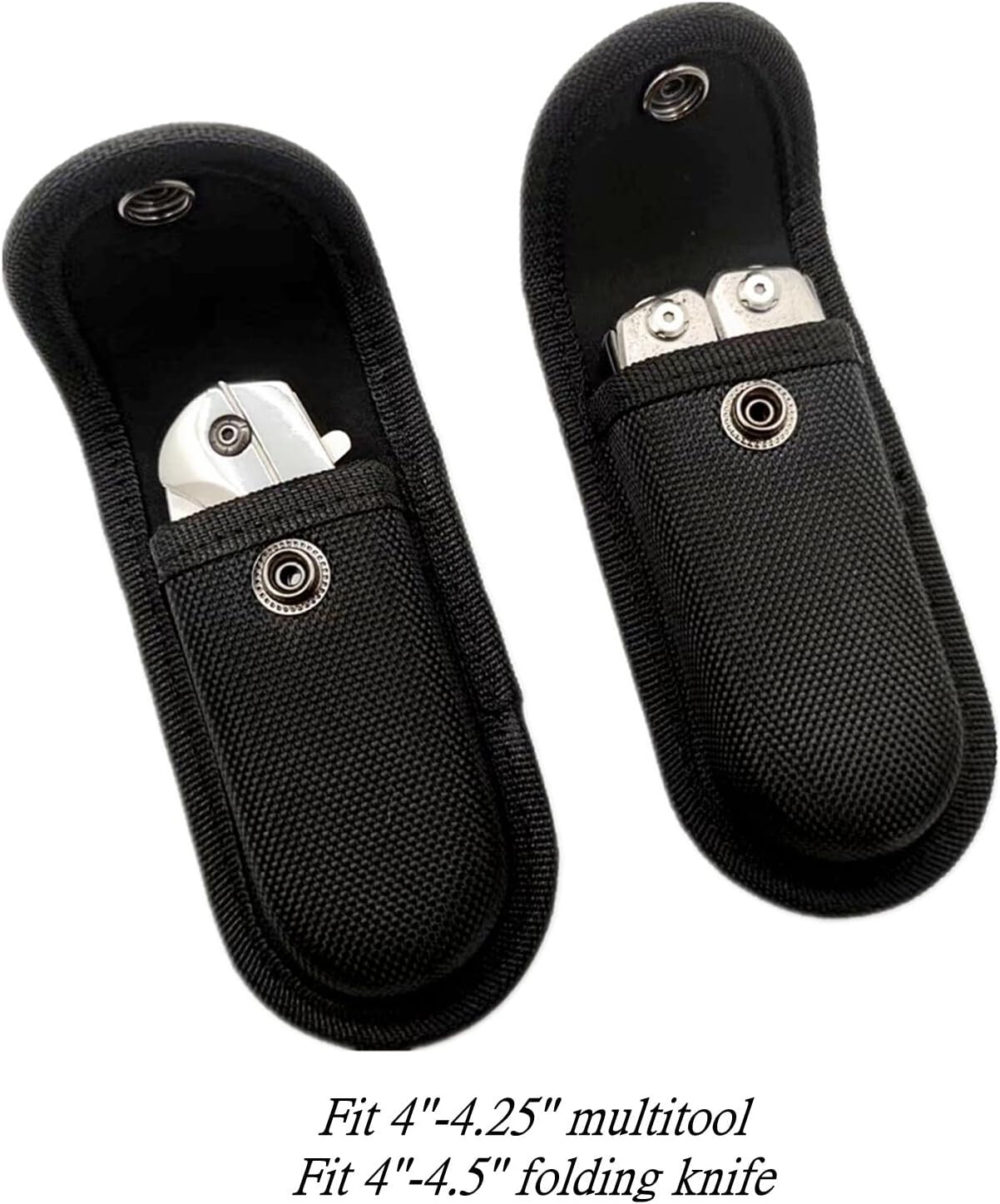Multitool Belt Sheath for Leatherman, Gerber - Nylon Knife Pouch for Folding Knife - Snap Closure Knife Holder with
