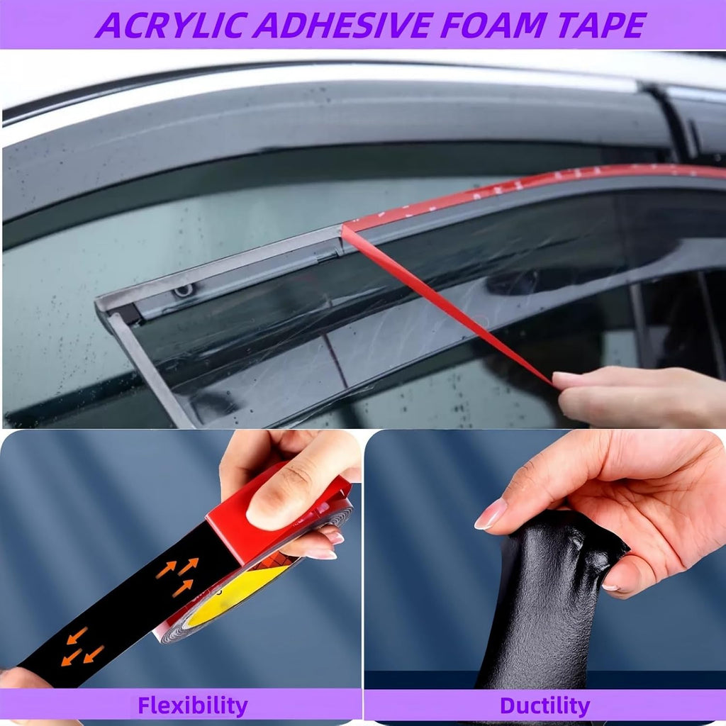 Double Sided Tape Heavy Duty, Mounting Adhesive Tape 1/4 in x 15.4 ft, Waterproof Adhesive Strip Tape for Indoor &