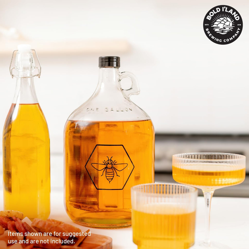 Complete Mead Making Kit for Beginners – Home Brewing Starter Kit – Includes 1 Gallon Glass Jug Carboy - Alcohol