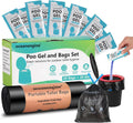 Portable Toilet Bags Poo Gel Set, 8 Gallon Camping Toilet Bags with Portable Toilet Absorbent Gel, Compostable