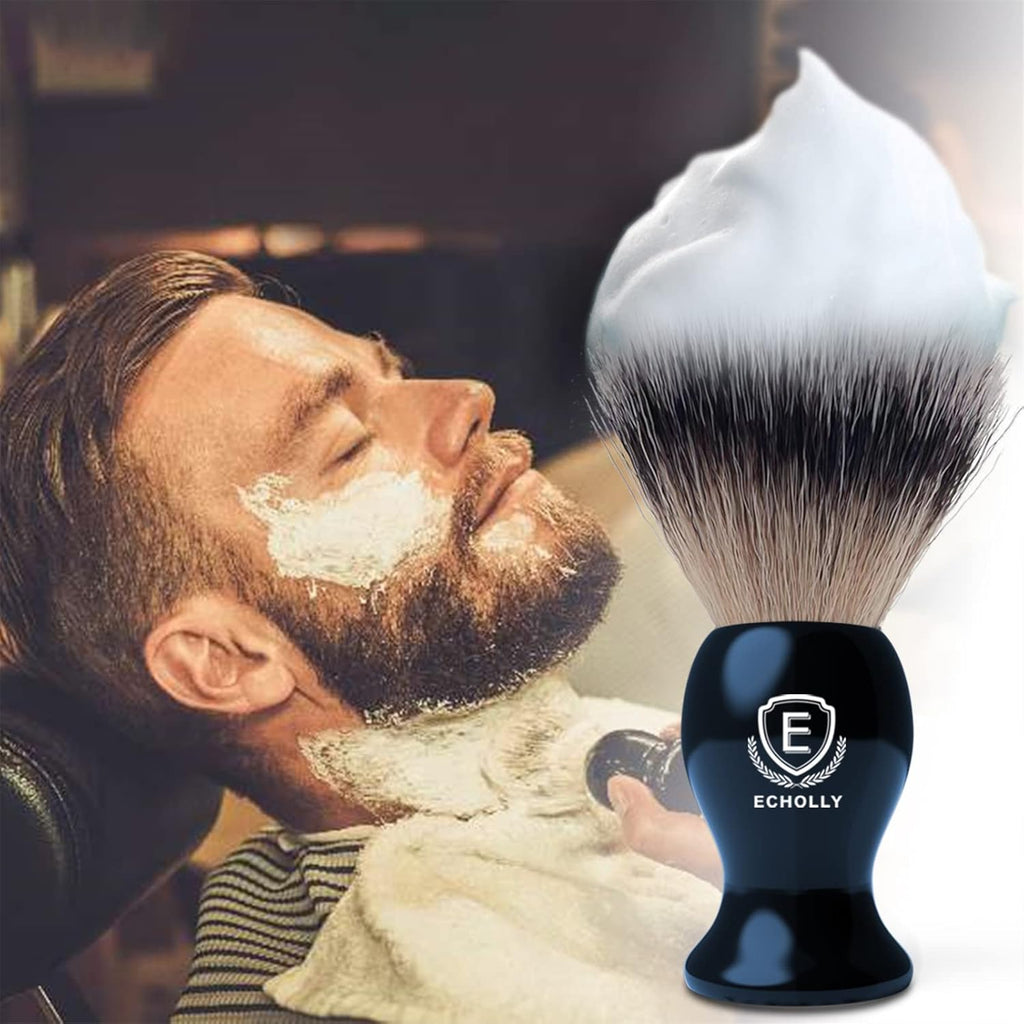 Luxury Shaving Brushes For Men by Echolly-Super Strong NO Shedding Bristle Shave Brushes for Men-Smooth Acrylic
