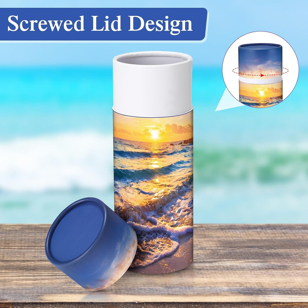 4 Pcs Biodegradable Scattering Tubes for Human Ashes, Sunset Beach