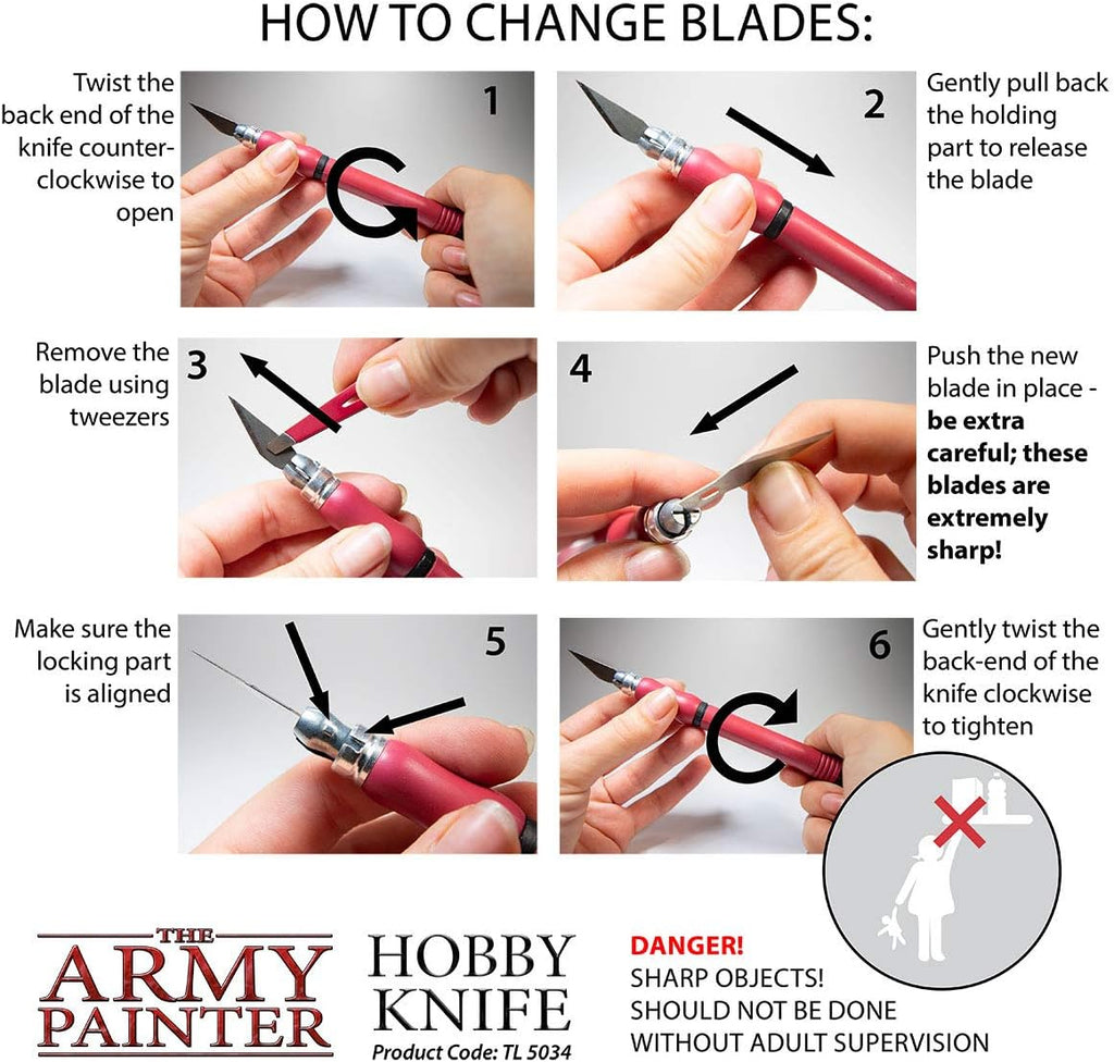 Hobby Knife - Stainless Steel Craft Knife with Soft Grip and 5 Extra Precision Blades - Craft Knife Set, Art Knife &