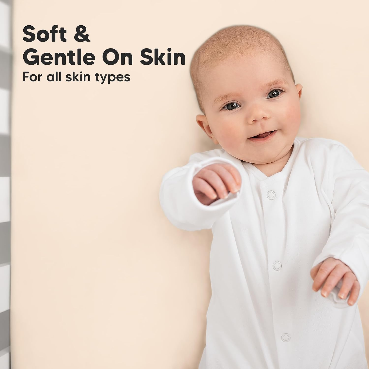 2-Pack Baby Crib Sheets for Boys, Girls - 52x28 Viscose Derived from Bamboo Toddler Bed Sheets Neutral, Fitted Crib