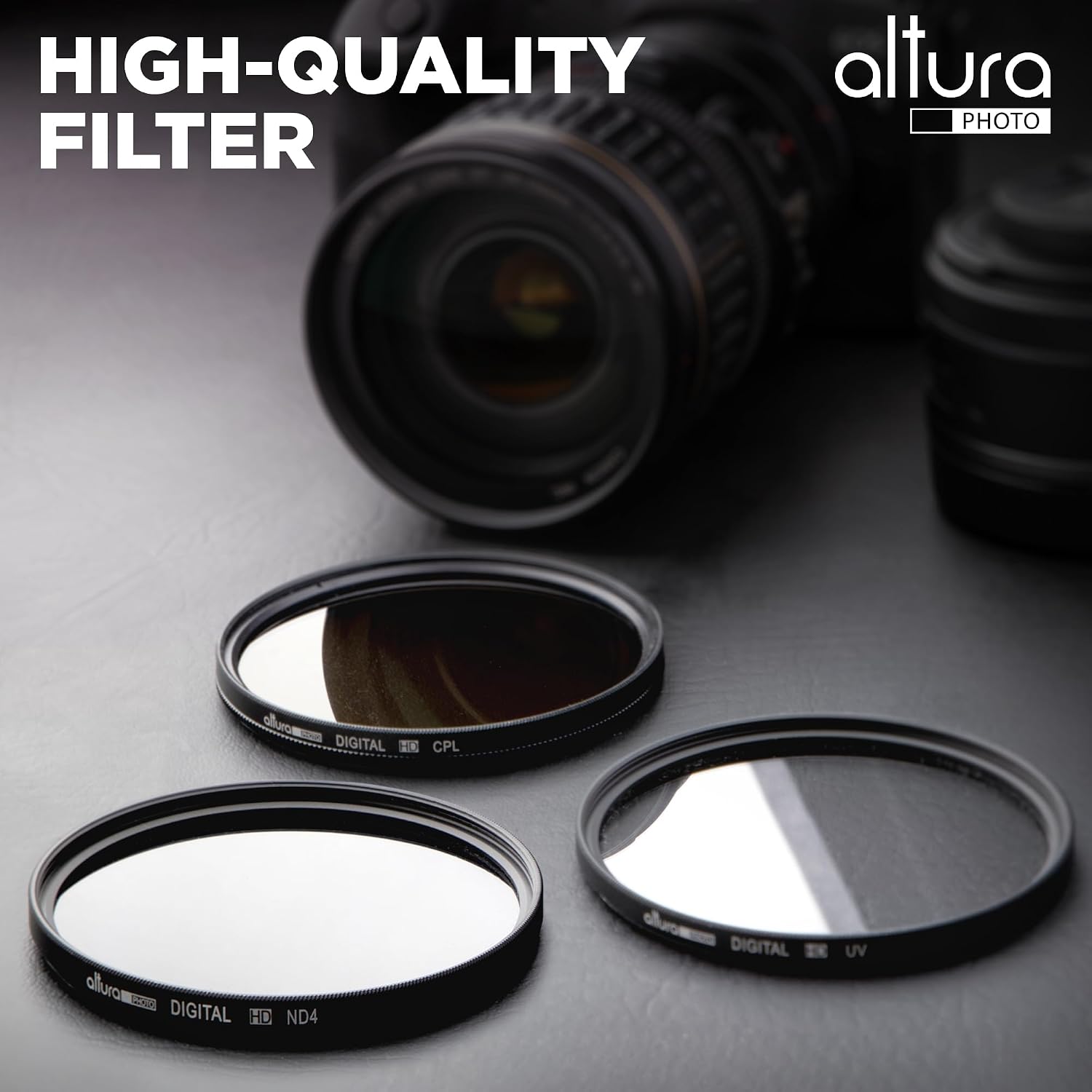 95mm Camera Lens Filter Kit, UV, Polarizing & ND with Case | Polarized Filter Compatible with Canon, Nikon, Sony
