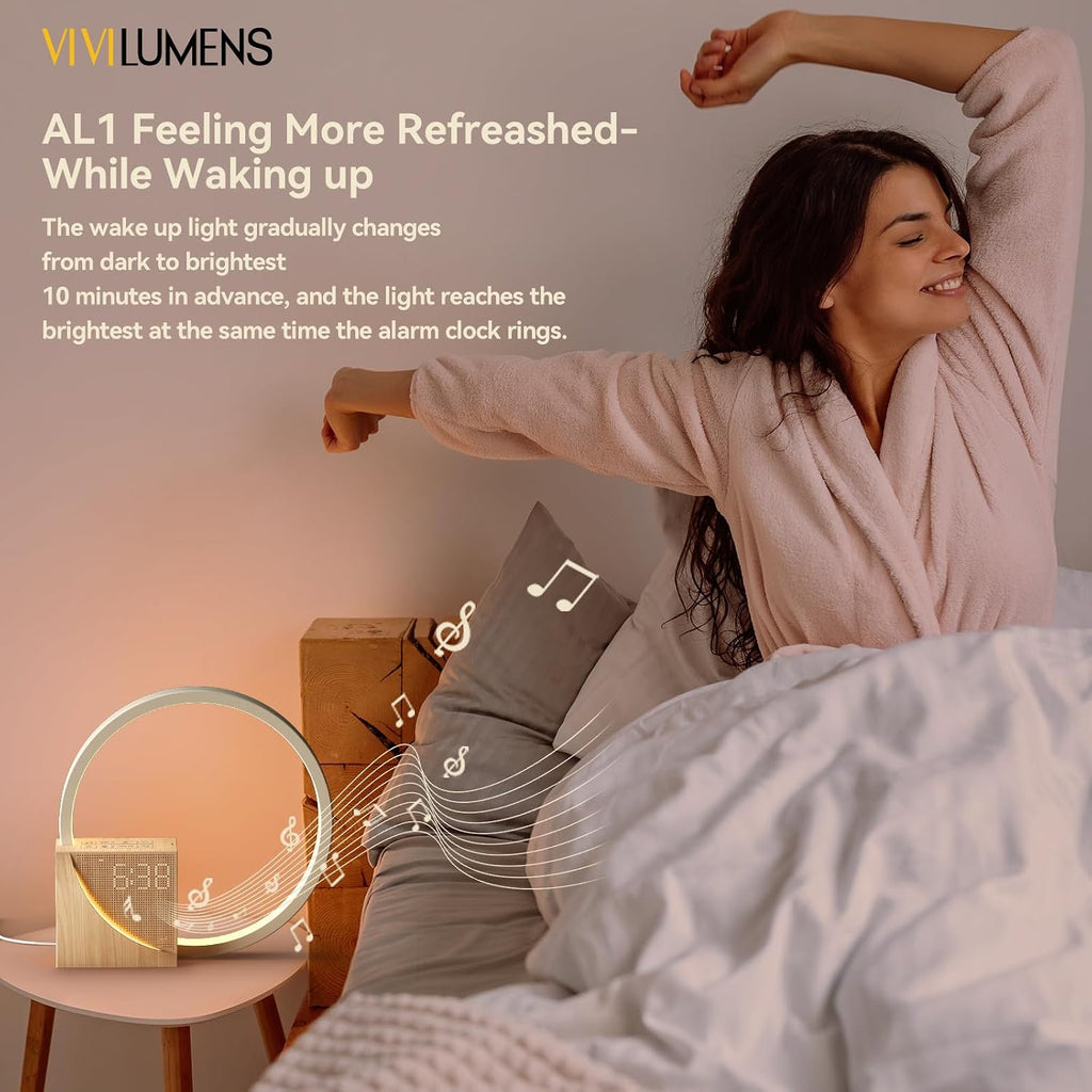 Sunrise Alarm Clock for Heavy Sleepers Adults, Wake-up Light, Sleep Aid 10 White Noise Sound Machines with 30/60/90