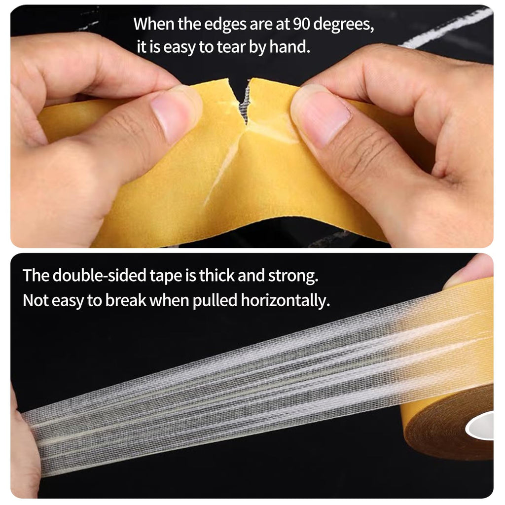 Thin Grid Double Sided Tape Heavy Duty, High Tack Mesh Glue Tape, 1" x 66FT