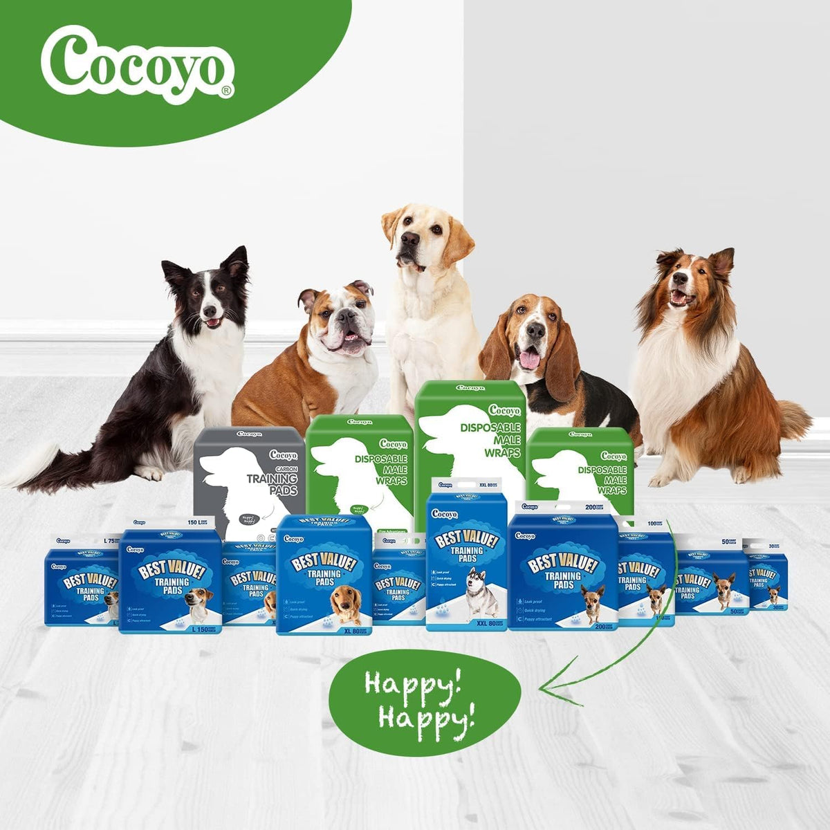 Dog Training Pads Extra Large Size丨Carbon Absorb Eliminating Urine Odor Puppy Pads 丨 Premium Charcoal Dog Pee Pads