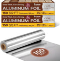 Heavy Duty Aluminum Foil, 25 Micron, 12 in x 150 ft, 150sqft, 2Pack