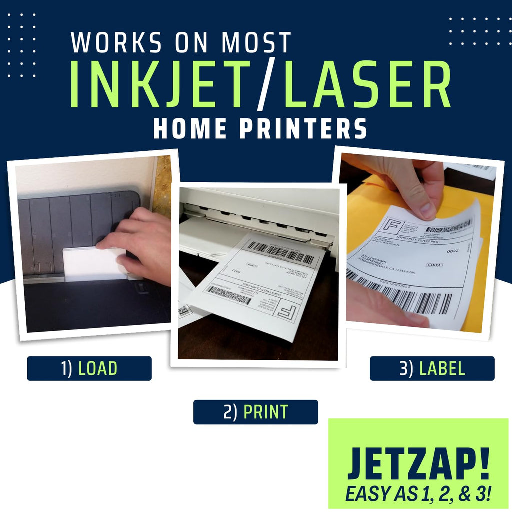 Pre-Cut 4x6 Shipping Labels | Work on Most Inkjet and Laser Printers | Just Load & Print | USPS UPS FedEx for Home