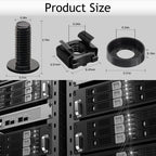50-Pack M6 x 16mm Computer Rack Mount Cage Screws, Nuts & Washers for Server Cabinet - Black