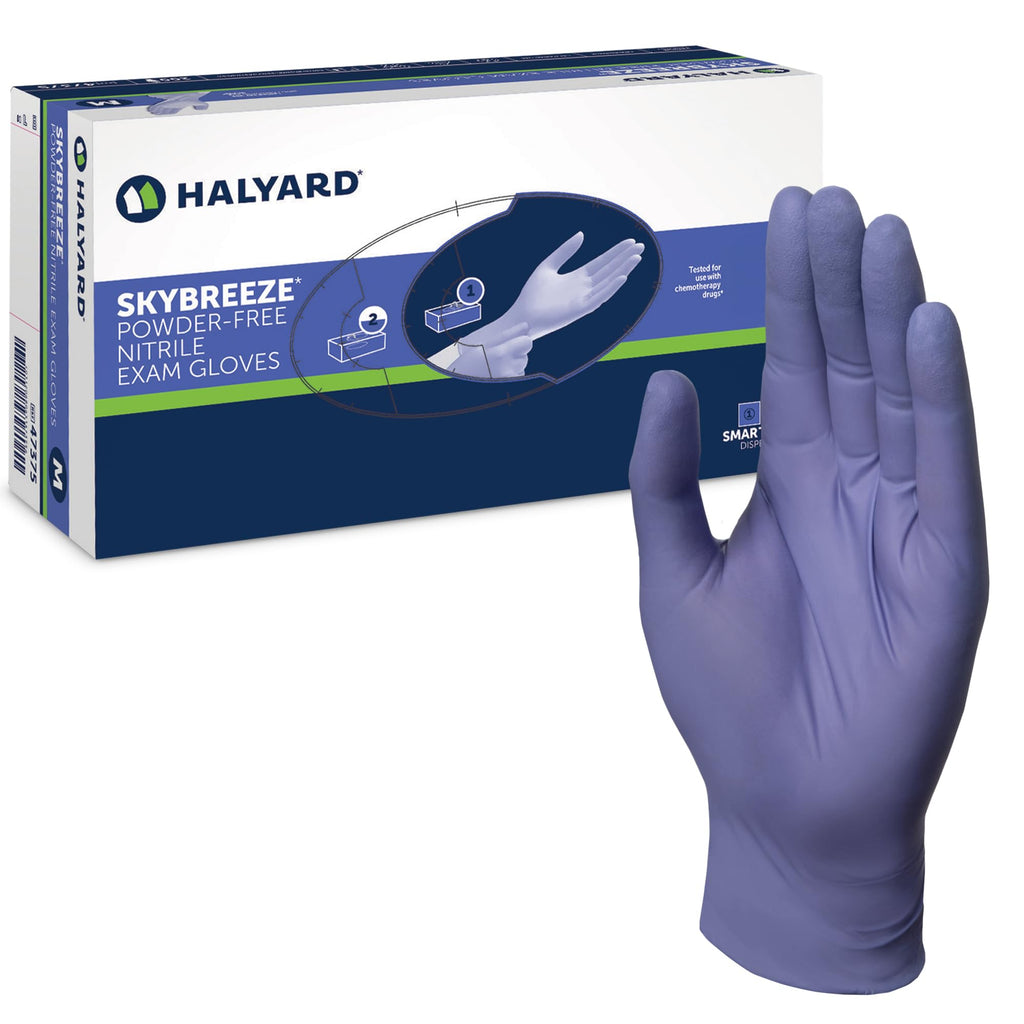 SKYBREEZE Nitrile Exam Gloves, Powder-Free, 3.5 mil
