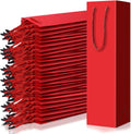 80 Pack Wine Gift Bag Bulk, 4"x3.5"x14" Wine Bag, Red