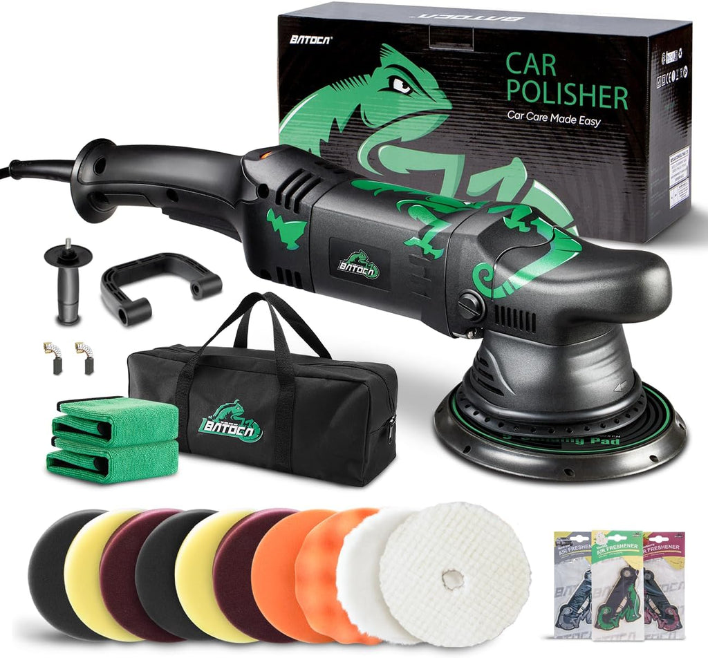 Dual Action Polisher Random Orbital Car Buffer 1100W | Automotive Paint Buffer Kit, 6 Variable Speeds DA Buffing Kits