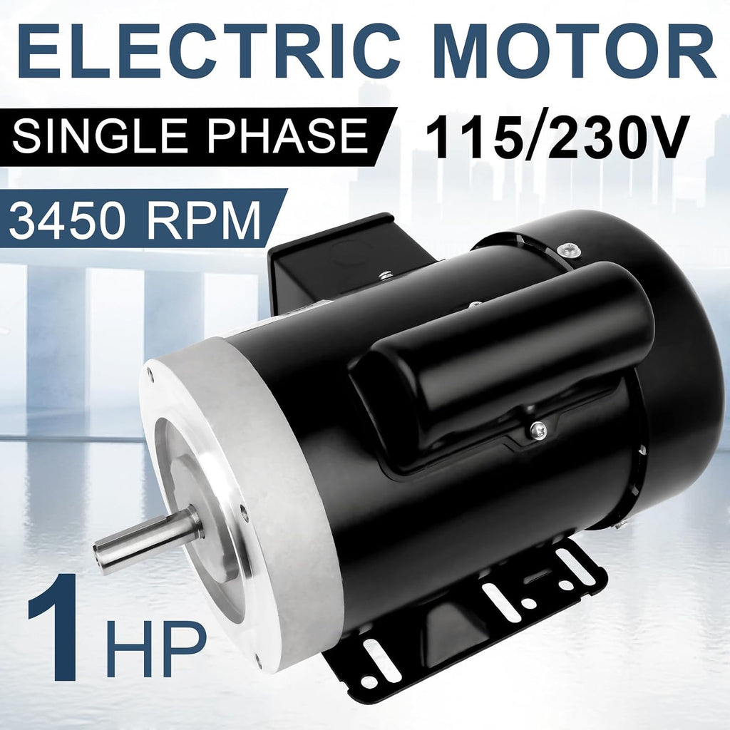 1HP General Electric Motor Single Phase 3450 RPM 115/230V 56C Frame CW/CCW