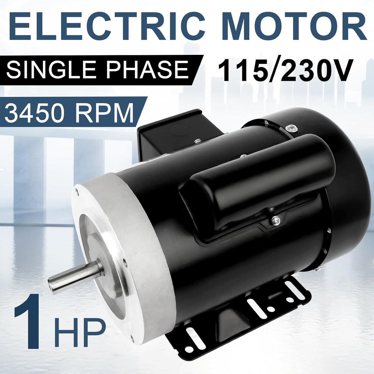 1HP General Electric Motor Single Phase 3450 RPM 115/230V 56C Frame CW/CCW