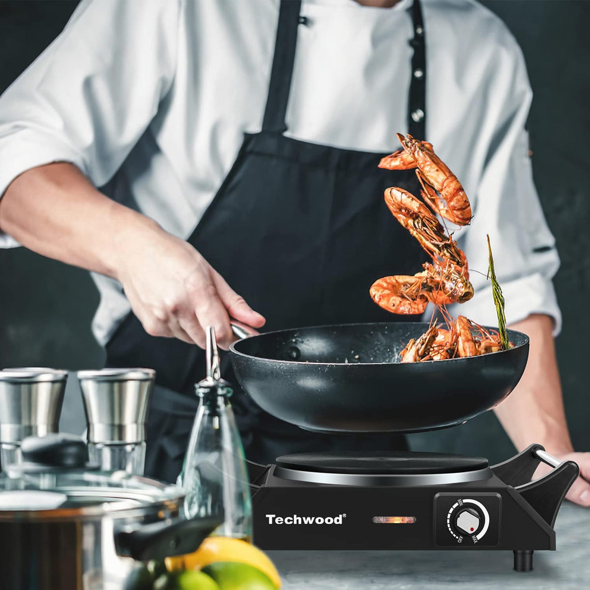 Hot Plate, Techwood Electric Stove for Cooking, 1500W Countertop Single Burner with Adjustable Temperature and