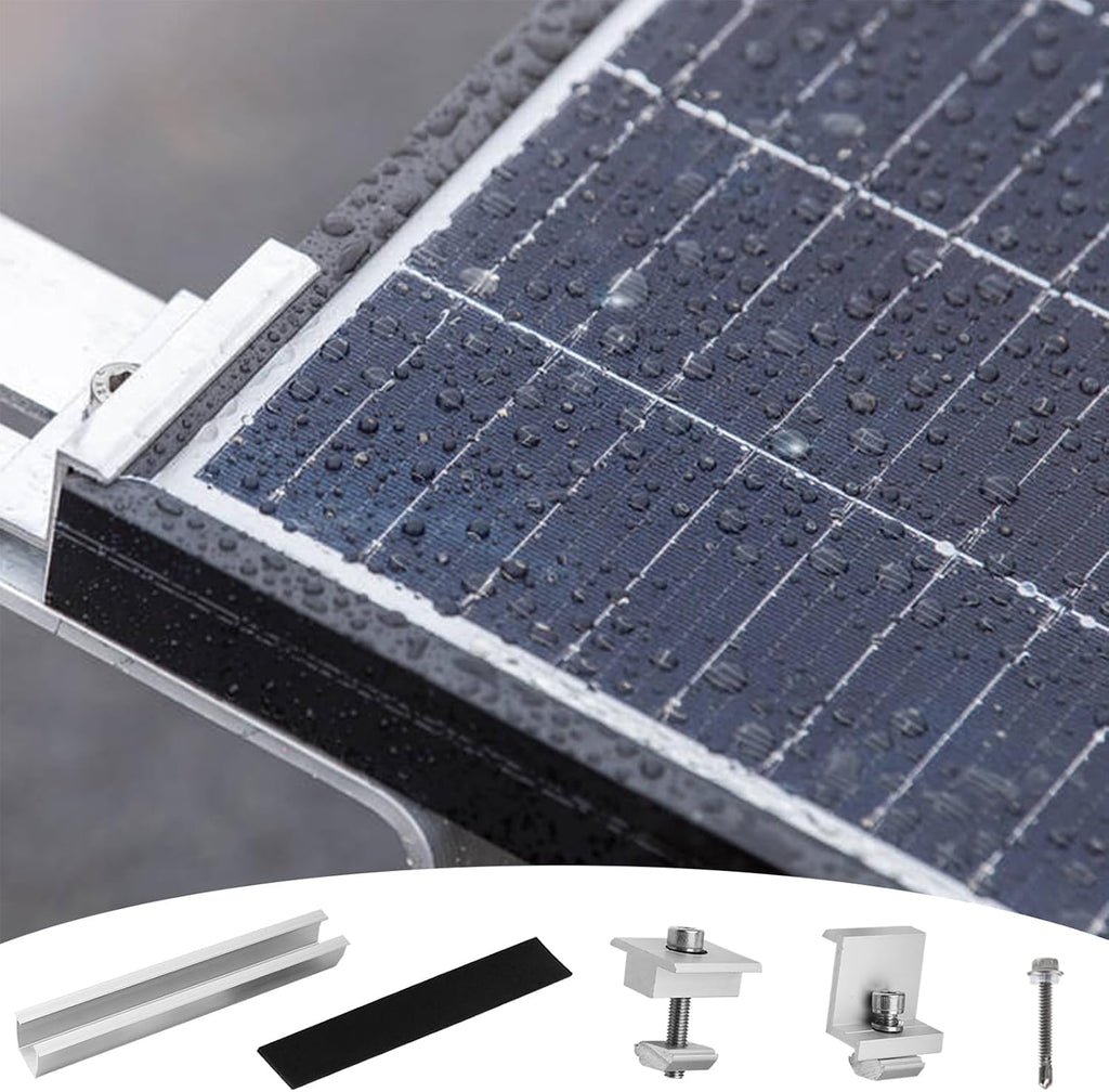 Solar Panel Mounting Brackets for Roof, Aluminum Solar Rails | Solar Panel Mounting Kit For 4 Panels, Included 10 X