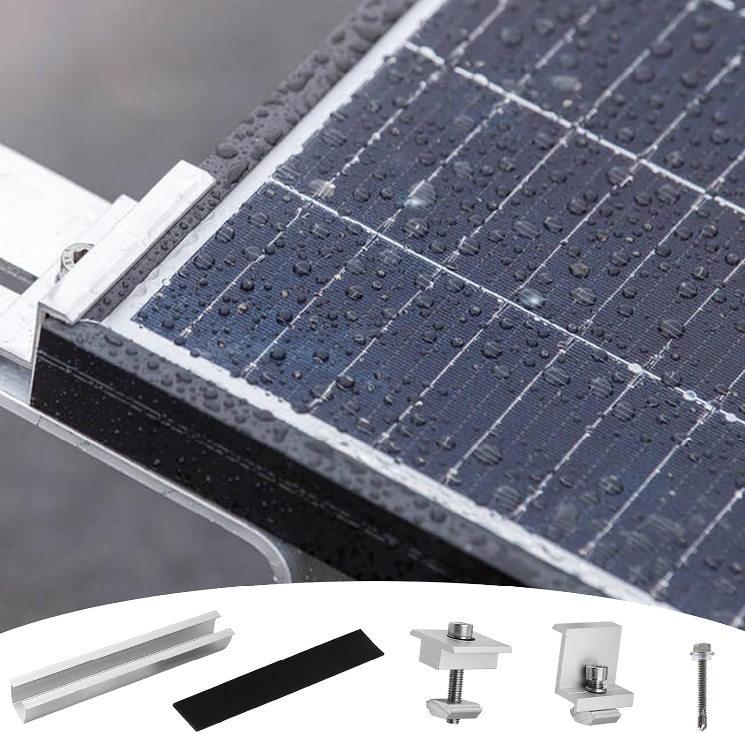 Solar Panel Mounting Brackets for Roof, Aluminum Solar Rails | Solar Panel Mounting Kit For 4 Panels, Included 10 X