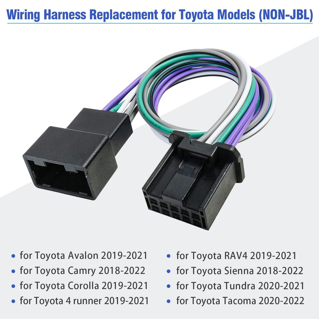 Car Subwoofer Amplifier Wire Harness Connector for Toyota Non JBL | Factory Radio Speaker T-Harness 10Pin AMP Plug