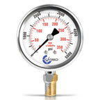 Pressure Gauge, 2.5" Dial, 5000 PSI