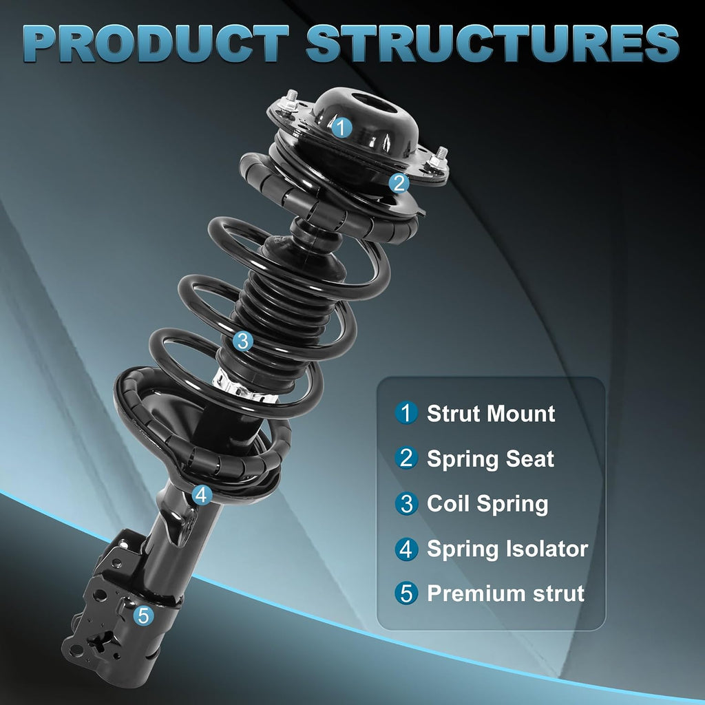 Front and Rear Struts Complete Assembly Compatible with 2005-2011 Chevy
