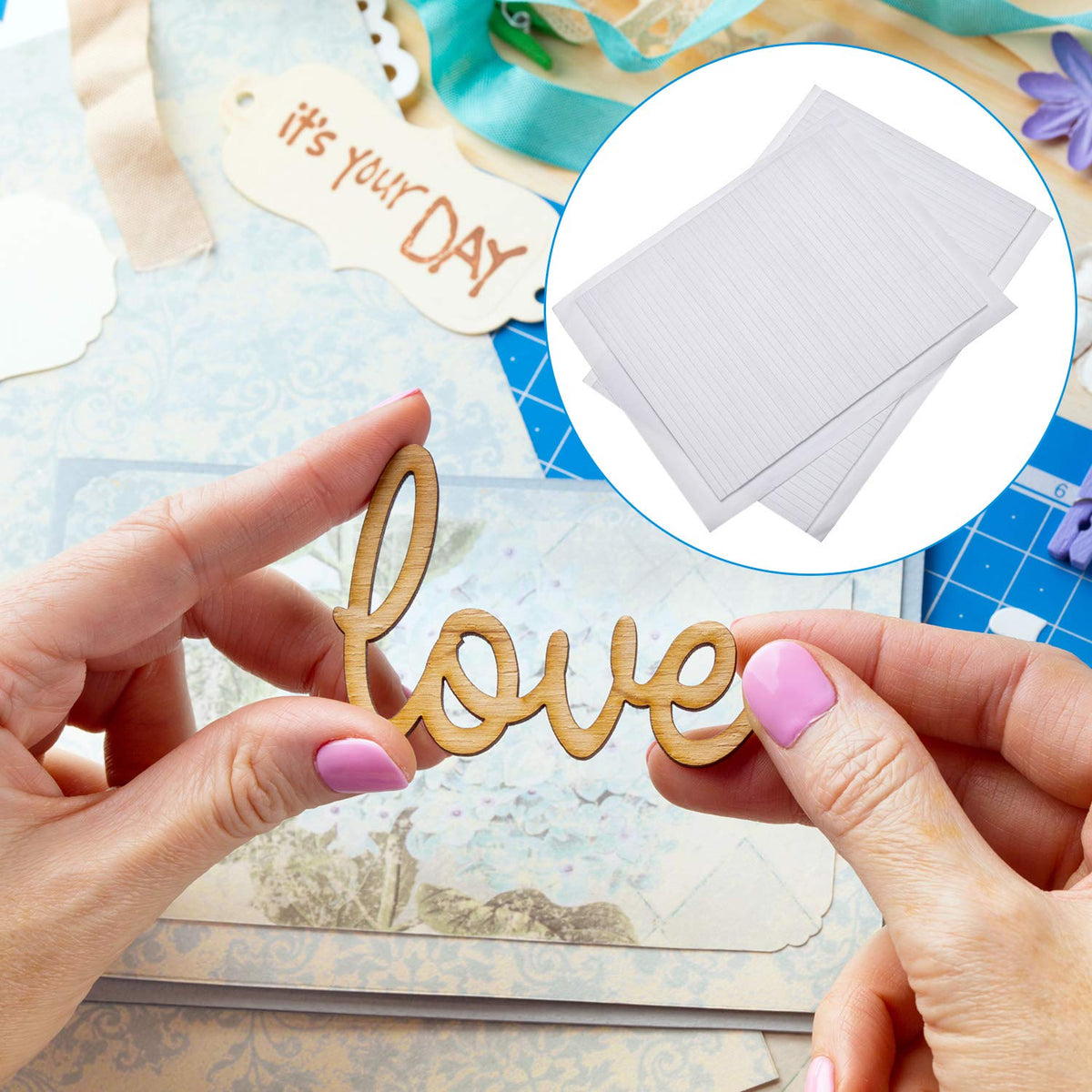 500 Pcs Foam Strips Adhesive Double Sided Foam Sticky Strips 5.9 ''