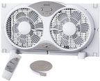 9" Window Fan Low-Noise Reversible Remote Control 3-Speed, ETL