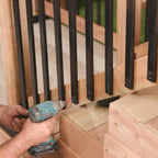 Baluster 1" x 1/2" Rectangular 32" Long, Powder Coated Black - RCTB32 (10 pcs)