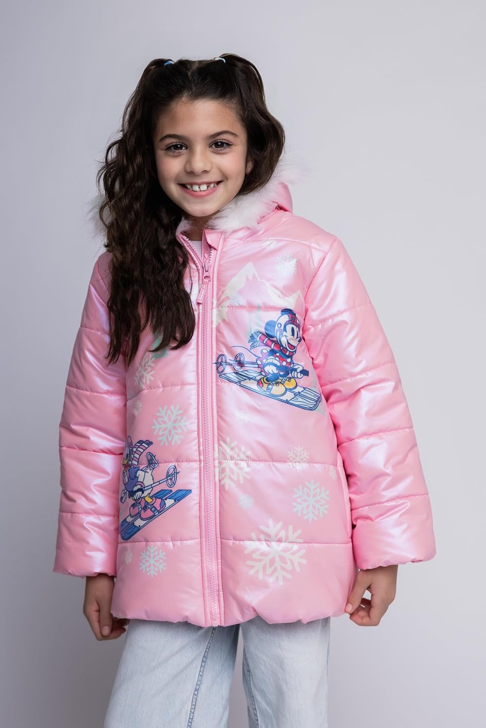 Girls' Faux Fur Hooded Puffer Coat Toddler to Big Kid