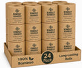 PREMIUM 4-PLY 100% White Bamboo Toilet Paper - 24 Rolls, Large 200 Sheets Per Roll, Eco-friendly, biodegradable