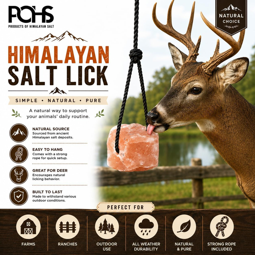 Himalayan Salt Lick on Rope 3 lb Each (Pack of 2) for Horses & Livestock – Natural Pink Mineral Salt Block - Salt