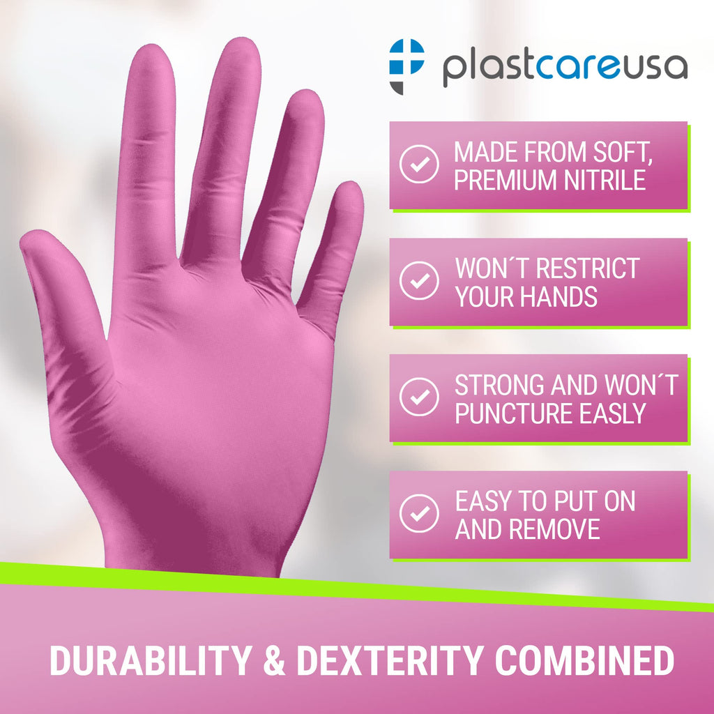 100 Large Nitrile Exam Disposable Gloves, Latex & Powder Free