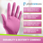 100 Large Nitrile Exam Disposable Gloves, Latex & Powder Free