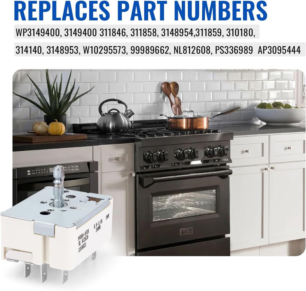 Showingo Infinite Control Switch 3149400/812639 / 66004-AF38 Range Burner Surface Element Switch Replacement for Whirlpool Maytag Range Replace 3148954, WP3149400, WP3149400VP, PS11740783, 336989