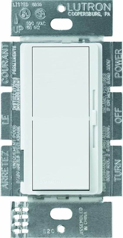 Lutron Diva Electronic Low Voltage Dimmer | 300-Watt, Single-Pole or 3-Way | DVELV-303P-WH, White
