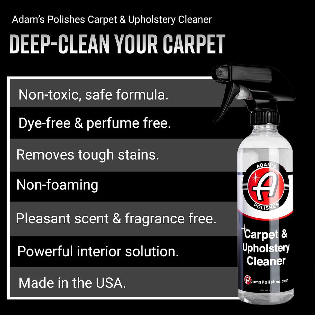 Carpet & Upholstery Cleaner (16oz) - Powerful Car Carpet Cleaner For Auto Detailing, Cloth & Fabric Interior Cleaning