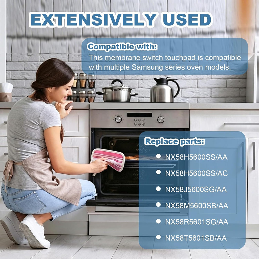 DG34-00027D Stove Touch Control Panel Is Compatible With Samsung Gas Stoves NX58H5600SS/AA NX58H5600SS/AC NX58M5600SB/AA NX58R5601SG/AA NX58T5601SB/AA，And Can Replace DG34-00027D
