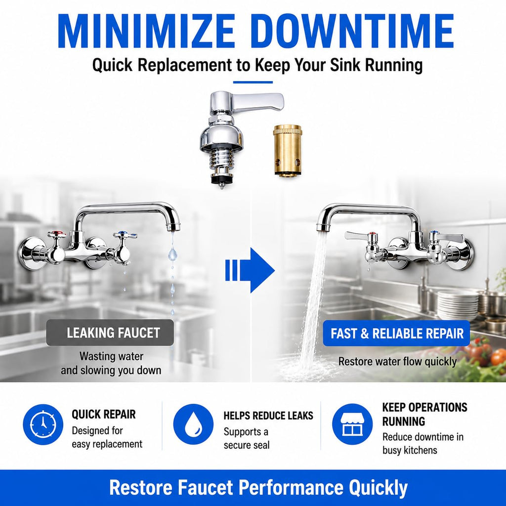 VISELTIS Hot & Cold Spindle Assembly Replacement for T&S Brass Faucets