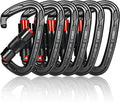 UIAA Certified 25KN Carabiner Heavy Duty, Auto Locking Carabiners Clips, 6PCS Black Carabiner for Swing, pet