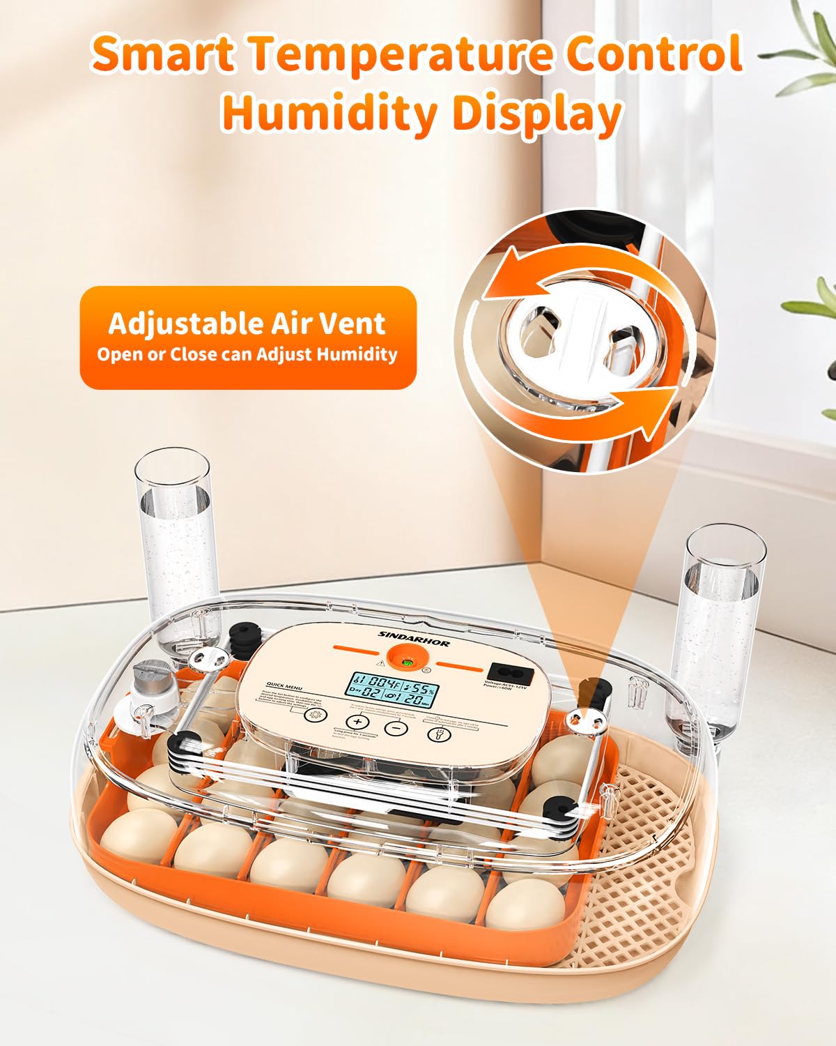 24 Egg Incubator with Automatic Turner Poultry Hatcher