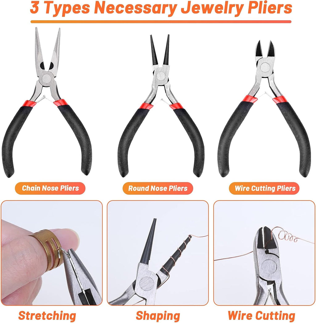 Jewelry Wire Wrapping Jewelry Making Supplies Kit, Ring Sizer Measuring Tools Kit with Tools, Ring Craft Wires