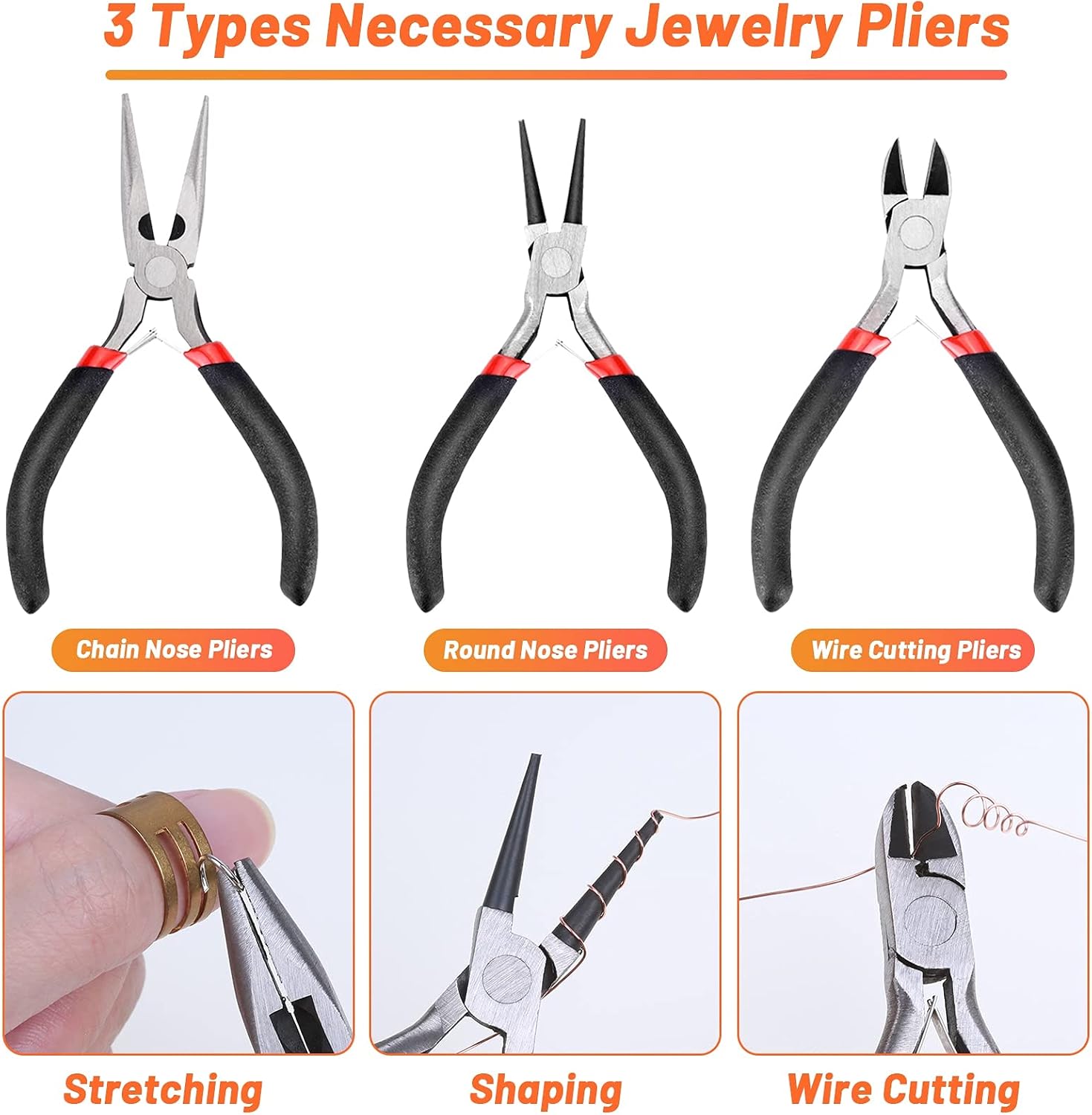 Jewelry Wire Wrapping Jewelry Making Supplies Kit, Ring Sizer Measuring Tools Kit with Tools, Ring Craft Wires