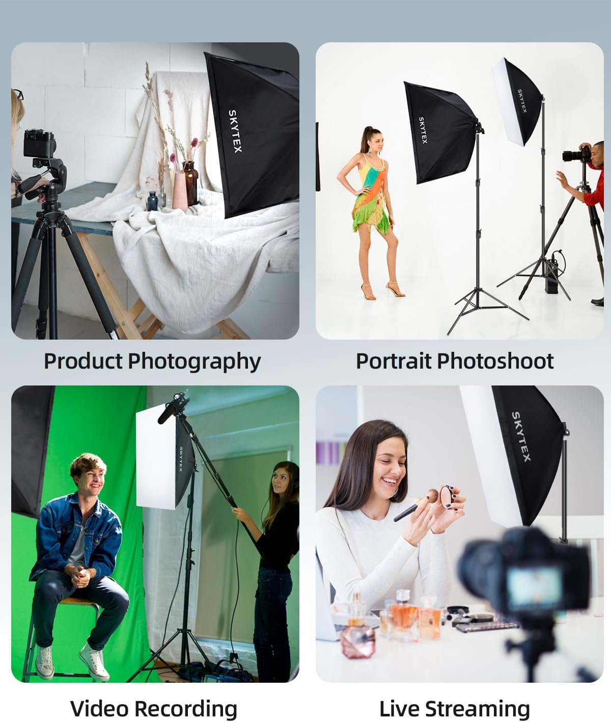 Softbox Lighting Kit 2Pack 20x28in Soft Box | 85W 2700-6400K E27 LED Bulb Continuous Photography Lighting, Photo