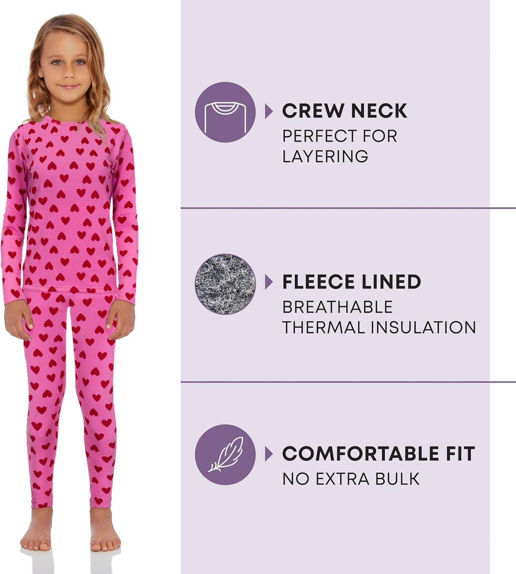 Thermal Underwear for Kids, Girls Thermals Long Johns Underwear, Base Layer for Cold weather/skiing