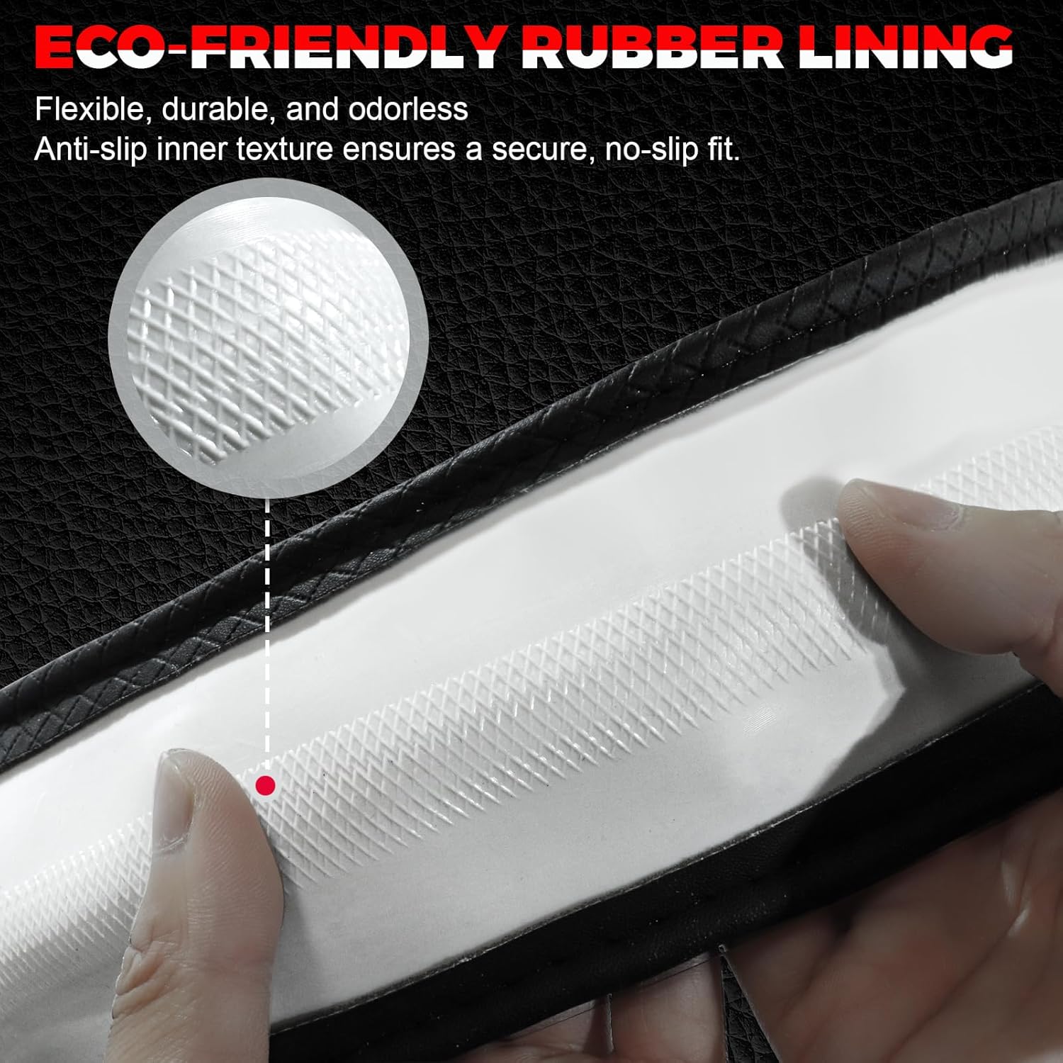 Car Steering Wheel Cover, Microfiber Leather Steering Wheel Covers with Anti-Slip Lining, Universal 14.5-15 inchs