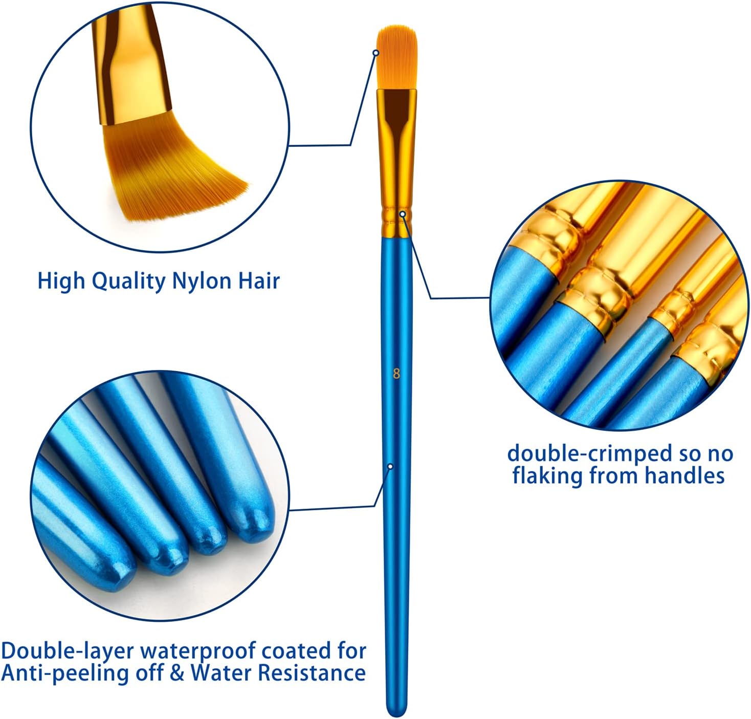 Paint Brushes Set, 30 Pcs Paint Brushes for Acrylic Painting, Oil Watercolor Acrylic Paint Brush, Artist Paintbrushes