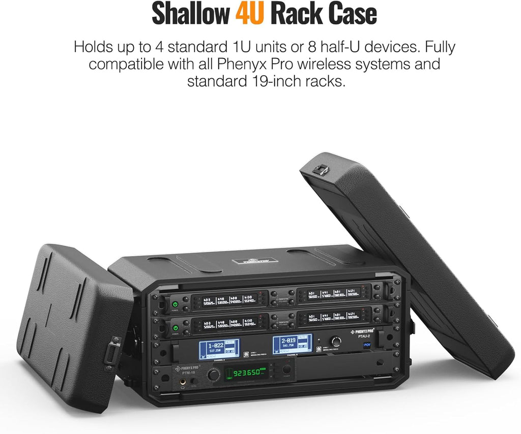 4U Shallow Waterproof Rackmount Rack Case PRCSE-4U | 19-in Rackmount, Detachable Cover Storage, Shockproof &